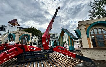 Монтаж с помощью мини-крана