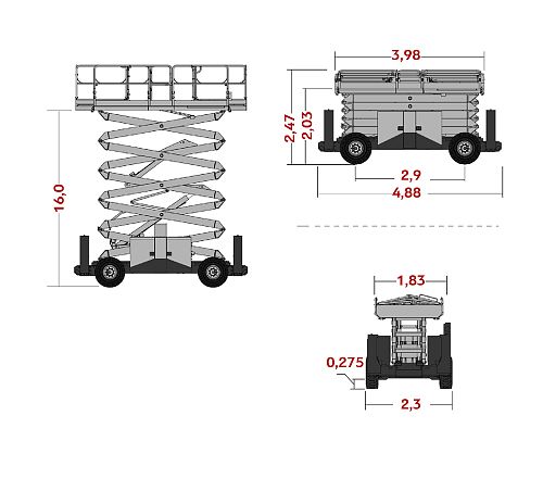 Ножничный подъёмник ZOOMLION ZS1623RT